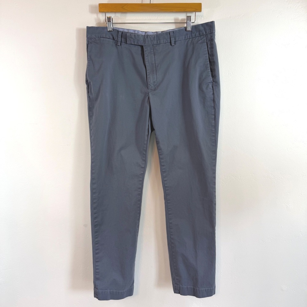 Polo Ralph Lauren Chino Pants Blue Gray‎ Slim Stretch Preppy Quiet Luxury 36/32